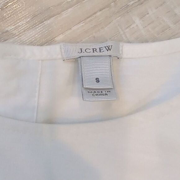 J. Crew shirt blouse tank top women's size small cream‎ a line cotton stretch - Picture 4 of 9